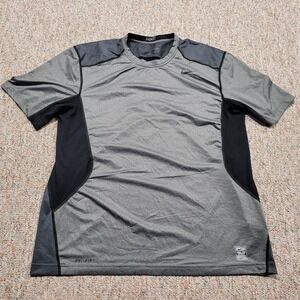 Nike Pro Shirt Men XL Grey Black Dri Fit Performance Fitted Base Layer Stretch